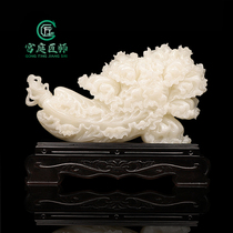 Natural jade cabbage swing piece living-room wine cabinet TV cabinet High-end Handicraft office Desktop Hospitality Decorations