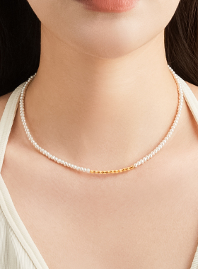 碎银子淡水珍珠项链女纯银baby珠