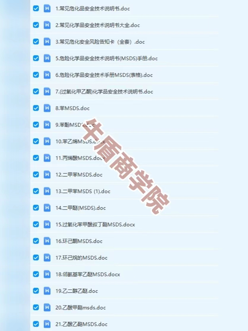 MSDS安全技术说明书化学品危害品应急处理办法常见MSDS危害提示 - 图1