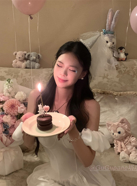 可爱网红生日帽子头纱