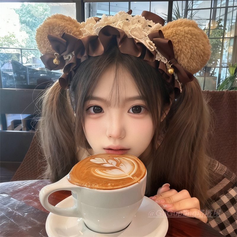 日系棕色蝴蝶结熊耳发箍可爱少女感小熊头箍lolita洛丽塔发饰头饰,淘宝优惠券,粉丝福利购,淘宝优惠卷