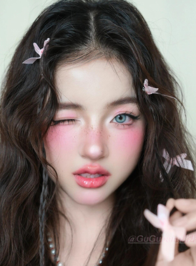甜美少女心粉色蝴蝶结发夹