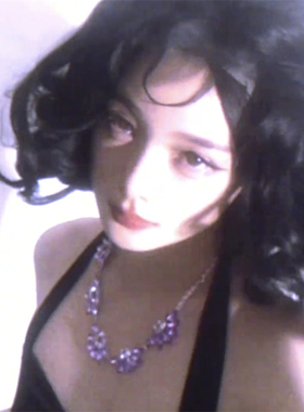 纯欲风紫色花朵项链女