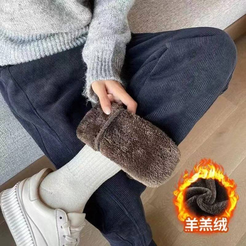 阔腿裤女冬季加绒加厚雪尼尔直筒裤子大码妈妈保暖羊羔绒外穿棉裤,淘宝优惠券,粉丝福利购,淘宝优惠卷
