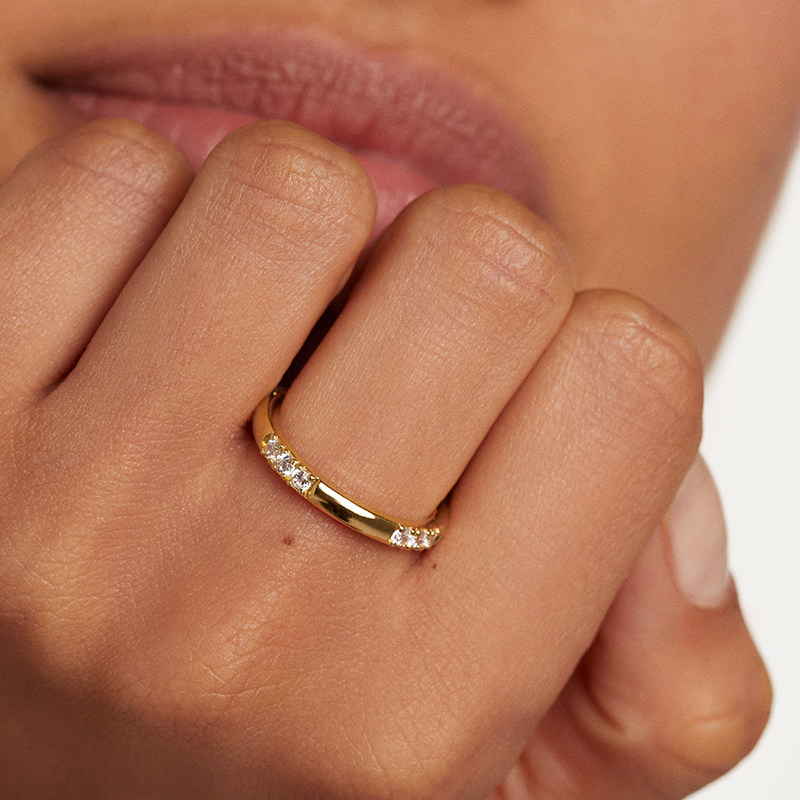 pdpaola食指镀18k金情侣女男尾戒 PDPAOLA海外戒指/指环