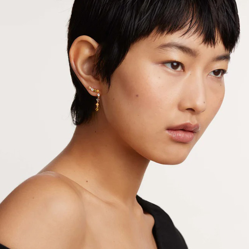 pdpaola女彩色宝石纯银耳饰潮耳钉 PDPAOLA海外耳环