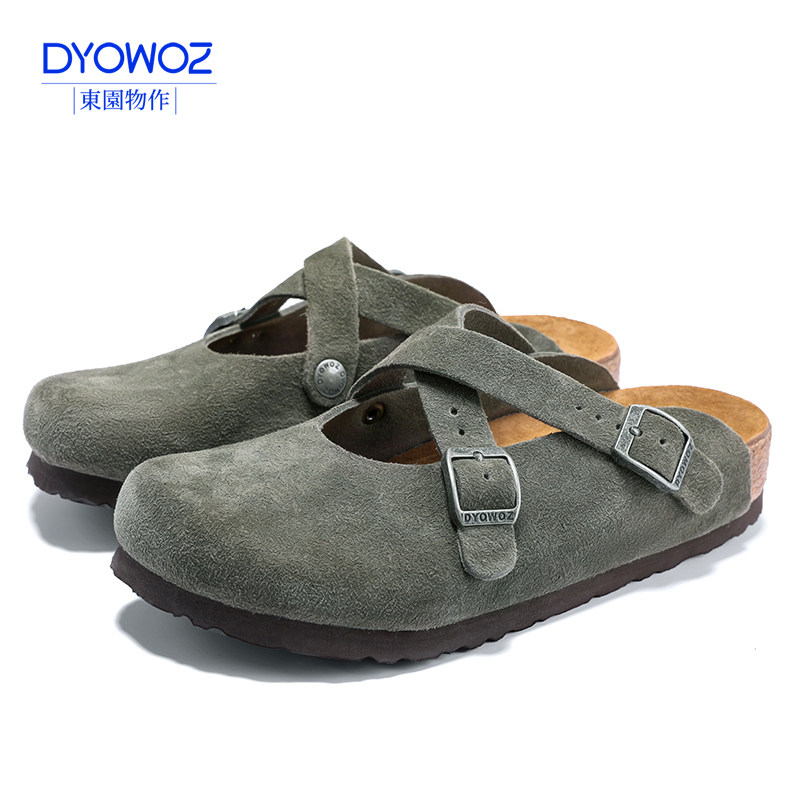 东园物作DYOWOZ2025新款交叉文艺森女勃肯休闲复古女鞋软木凉拖鞋,淘宝优惠券,粉丝福利购,淘宝优惠卷