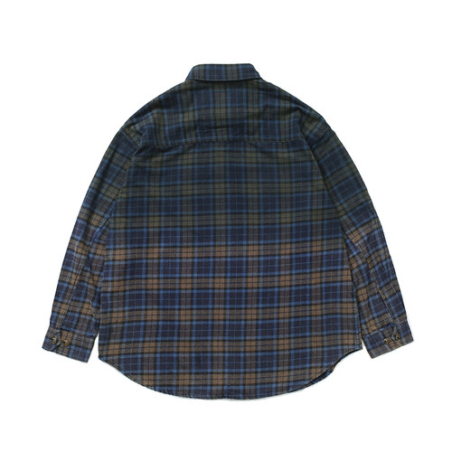 【现货】SOLAR BEAMS CHECKED SHIRT 吊染水洗做旧格子长袖衬衫潮 - 图2