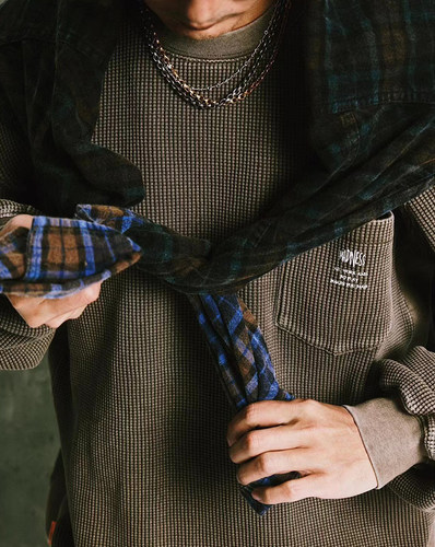 【现货】SOLAR BEAMS CHECKED SHIRT 吊染水洗做旧格子长袖衬衫潮 - 图1