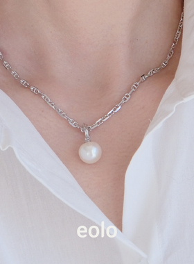 EOLO珠锚项链女纯银项链