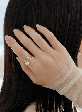 EOLO闪耀珍珠戒指女纯银