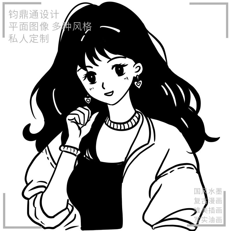 头像定制Ai代画真人照片转动漫图像设计手绘插画卡通漫画情侣约稿 - 图1