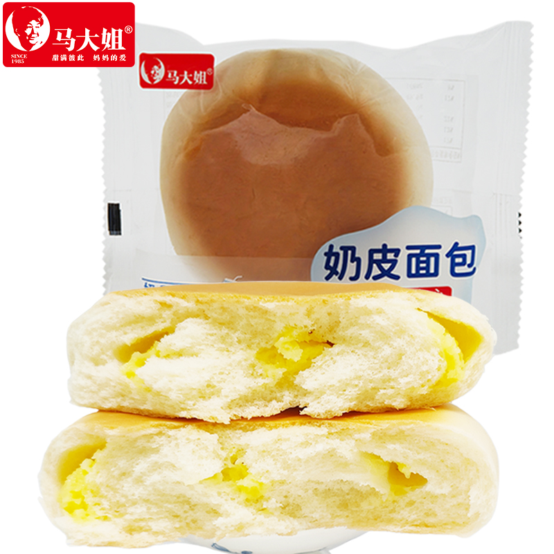 马大姐奶皮面包500g小包装奶香味夹心软面包早餐休闲食品独立包装-图0