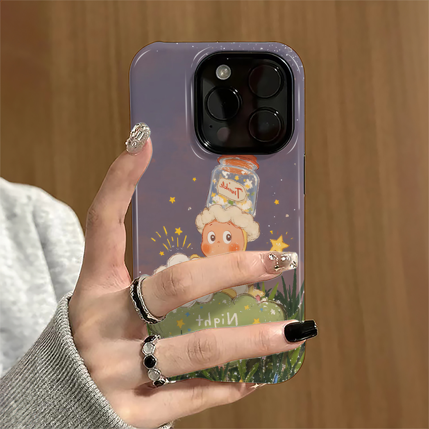 适用苹果16promax手机壳苹果15pro新款iPhone13简约iP17pro女14/12卡通11防摔8套7plus可爱xsmax星星人e菲林x - 图1