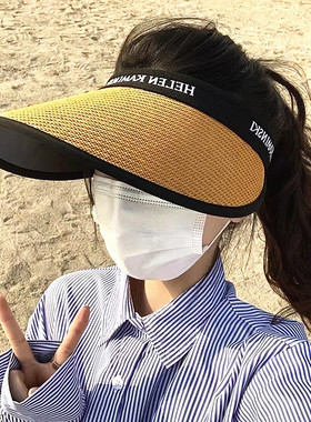 黑胶uv遮阳帽女防晒空顶帽