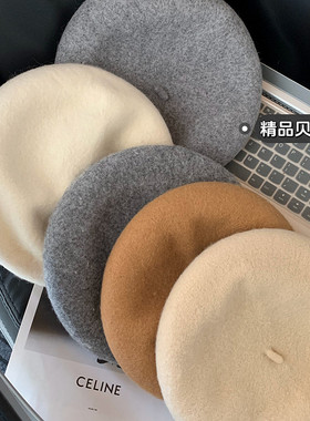 宽松大版贝雷帽女显脸小画家帽子