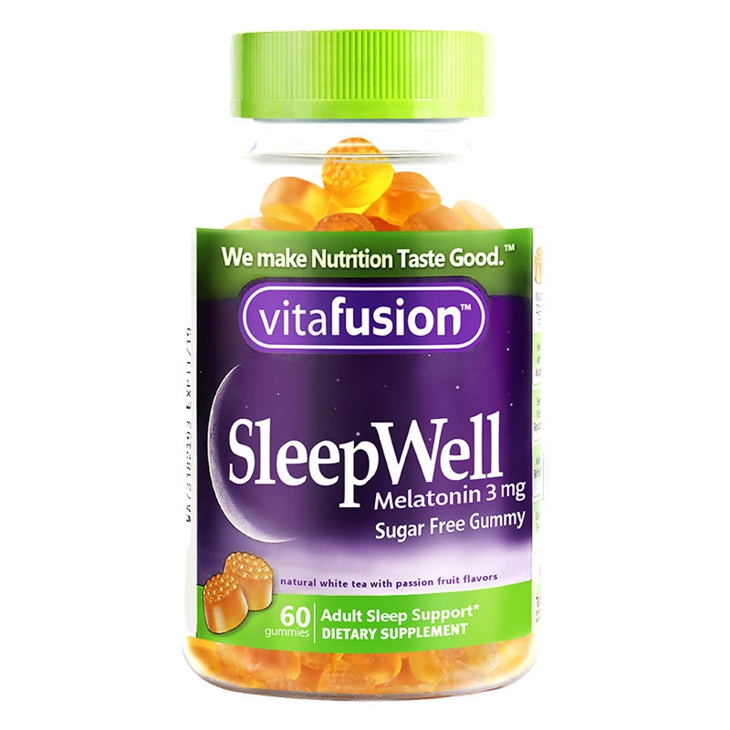 美国Vitafusion Sleep Well褪黑素软糖安瓶助眠睡眠糖60粒片学生 - 图3