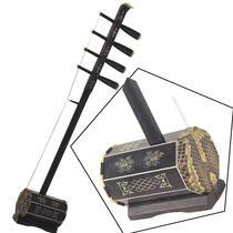 Four Hu Musical Instrument Black Sandalwood Bone Carvings Silver Silk Sculpture Flowers Medium Four Hu Mongolian Soprano Bass Four Hu Hengle