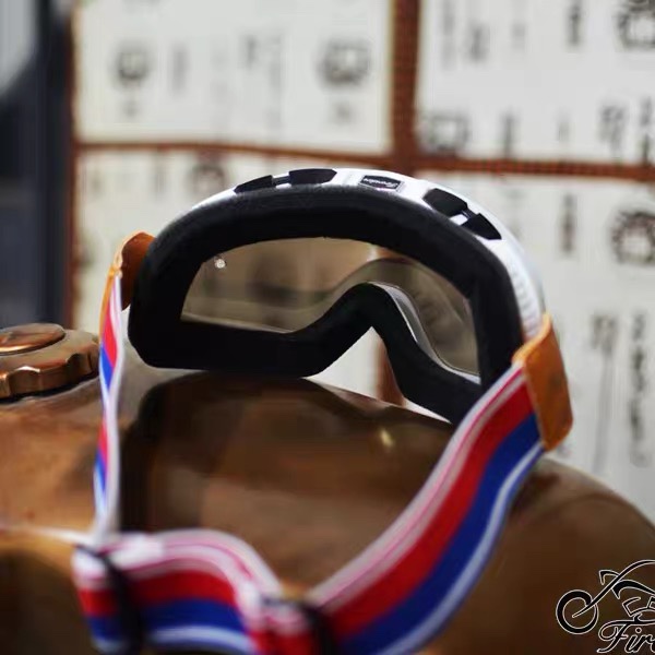 复古摩托车头盔骑行风镜大框防风护目镜近视镜男女3/4盔踏板 - 图2