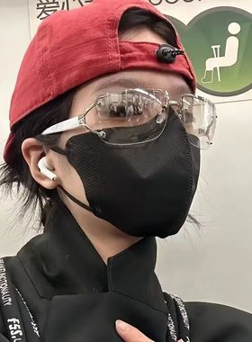 2025欧美Y2K太阳镜女潮网红凹造型拍照嘻哈眼镜辣妹显瘦无框墨镜