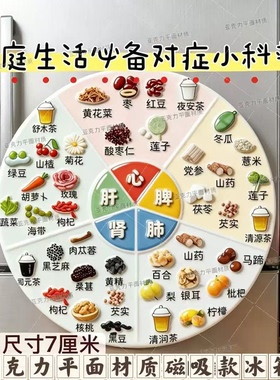 家庭生活健康五谷杂粮趣味亚克力平面冰箱贴健康对症五谷养生科普