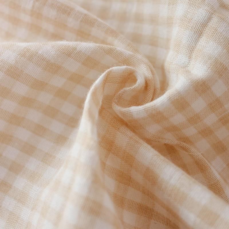 工厂有机棉双层彩棉双层格子纱布夏季透气纱布婴儿宝宝尿布面料,淘宝优惠券,粉丝福利购,淘宝优惠卷