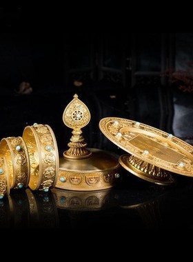 慧宝曼扎盘铜八3吉祥曼扎盘佛具供盘三十七供曼茶罗