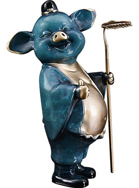 猪八戒摆件纯铜天蓬元帅招财吉祥物生肖属猪送礼品家居装饰工艺品