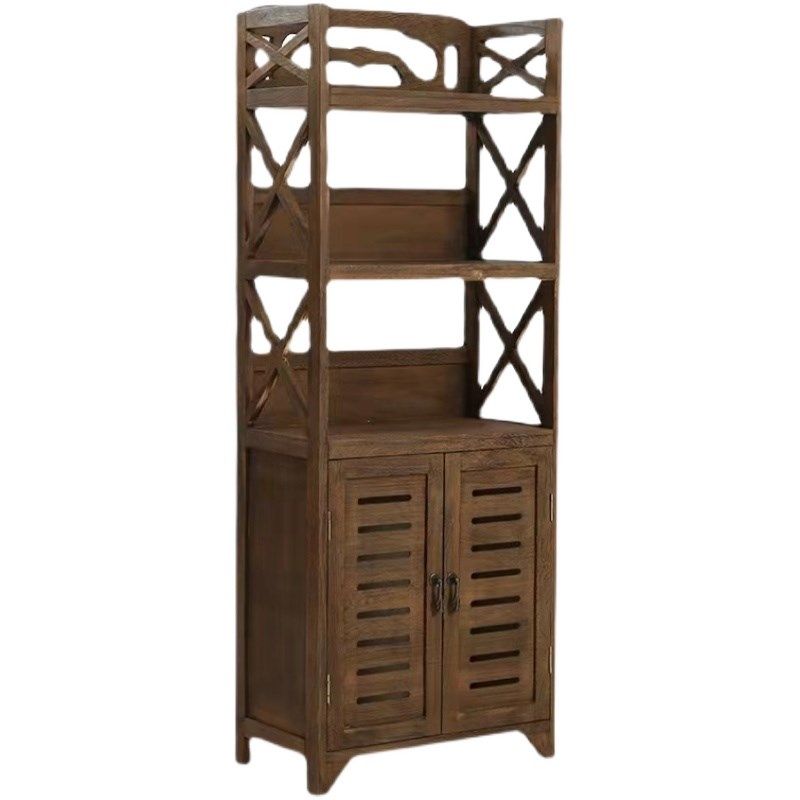 复古实木花架置物架阳台花架子客厅餐边柜储物柜落地式全实木书架,淘宝优惠券,粉丝福利购,淘宝优惠卷