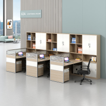 Finance Office Chairs High Cabinet High Cabinet Double Digit Combined Desk Personnel Screen L Type Card Holder Four People Desk Staff Table