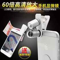 Double HD Mini with lamp phone microscope Appraisal Photo-Checking Photo Magnifier Jewelry Ancient Play Portable Stamps 60