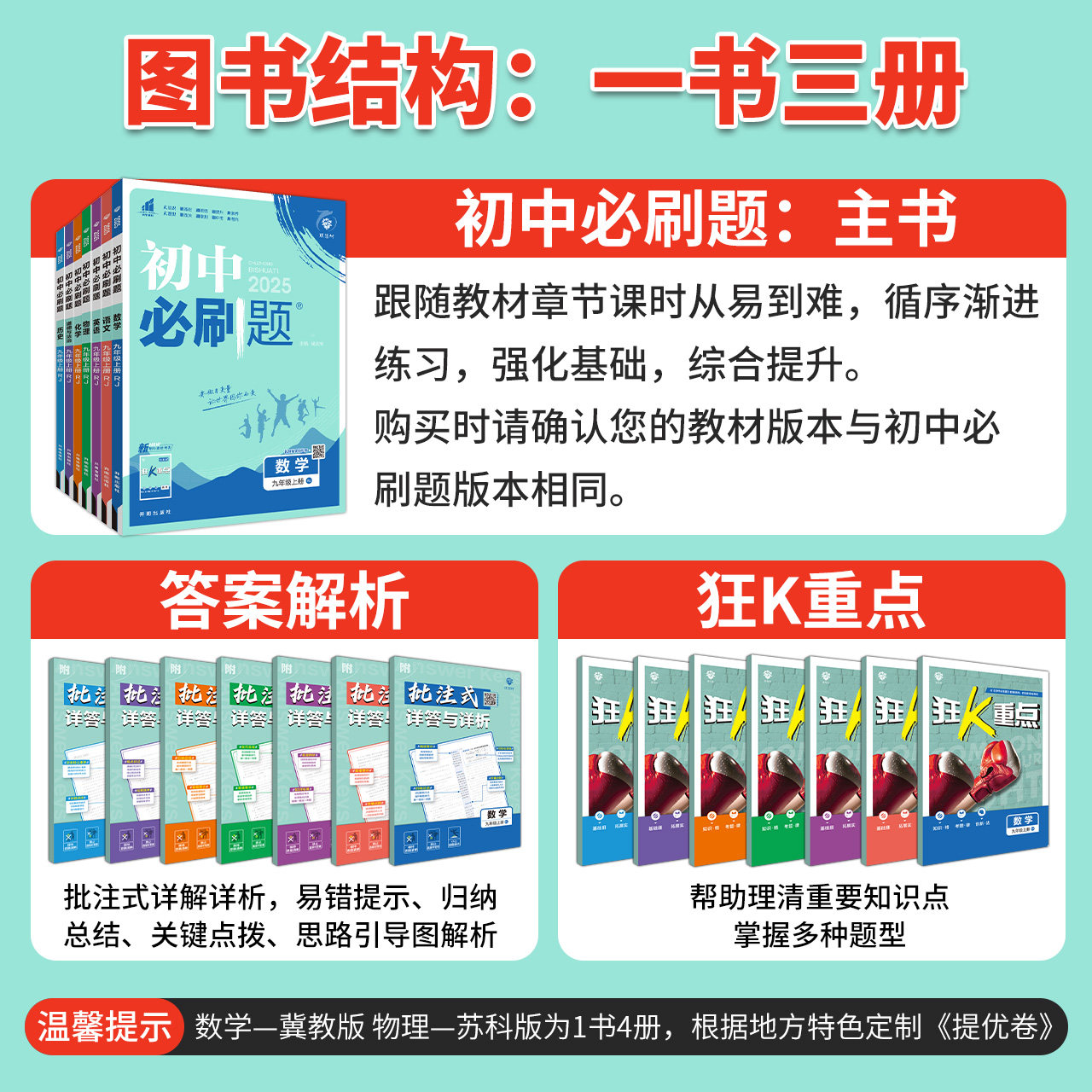 2025初中必刷题七八九年级上册下册人教版初中数学物理语文英语化学生物地理政治历史小四门题目精学精练2024秋初一二三同步练习册
