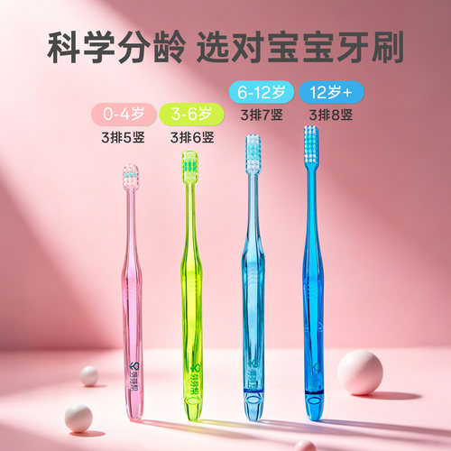 芽芽帮3-6岁儿童牙刷牙膏套装小刷头宝宝牙刷牙膏【套装拍4发6】 - 图1