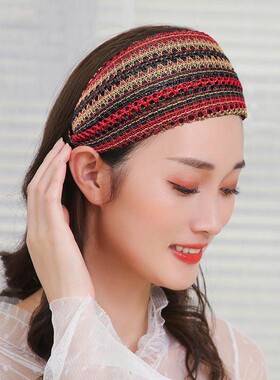 女士遮白发发带新款遮盖神器帽子头饰超宽边发箍包头帽显年轻头箍