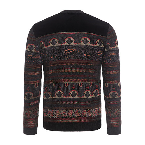 ANDREW MACKENZIE意大利男装秋冬新款V领花纹针织551062133602 - 图0