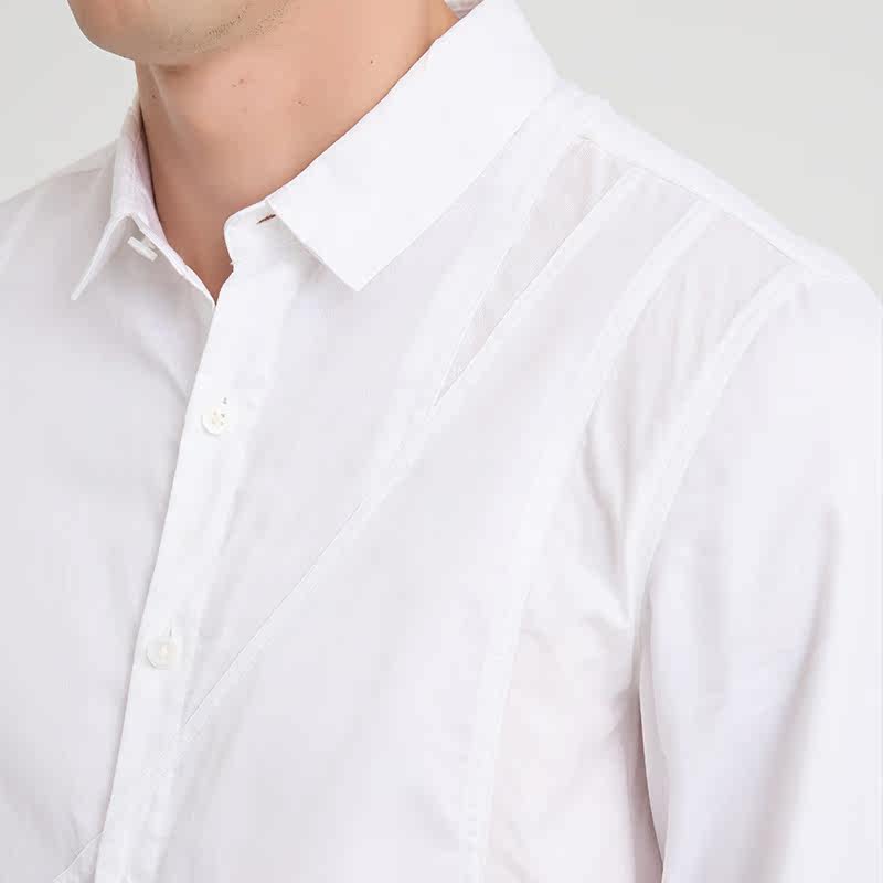 ANDREW MACKENZIE意大利男装拼接简约百搭长袖衬衫551242211401 - 图3