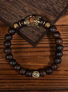 龙虎山发货貔貅四象老型珠玉化枣木手串手工艺正宗非遗技艺可盘玩