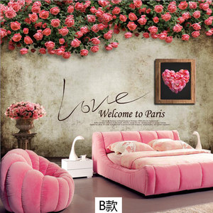 艺舍欧式田园壁纸墙纸浪漫卧室床头壁画墙布3D电视背景墙画壁纸