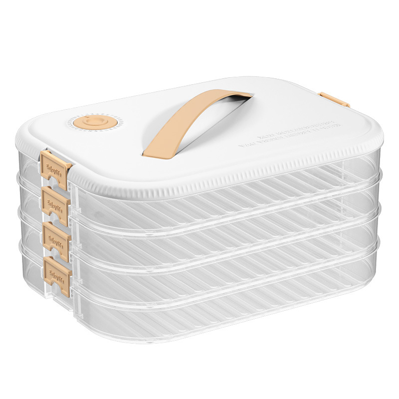 水饺速冻收纳盒分格专用密封馄饨收纳冷箱饺子商用厨房小盒子馒头 - 图3