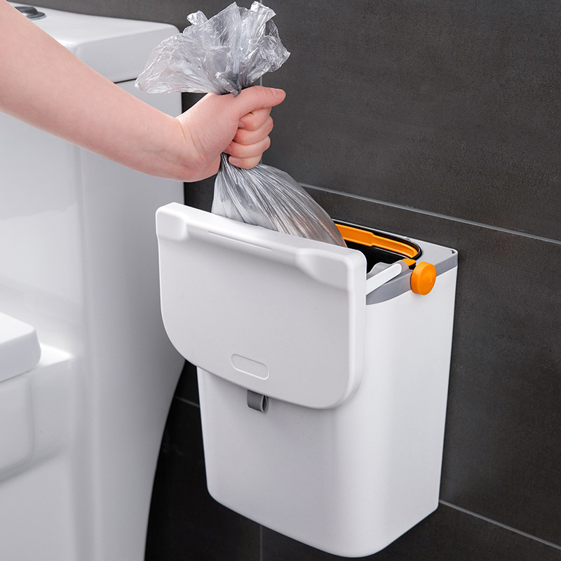 垃圾桶厨房挂式新款大容量收纳卫生间客厅壁挂式悬挂橱柜门2025悬 - 图0