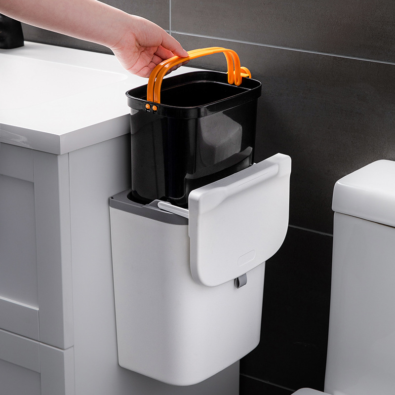 垃圾桶厨房挂式新款大容量收纳卫生间客厅壁挂式悬挂橱柜门2025悬 - 图2