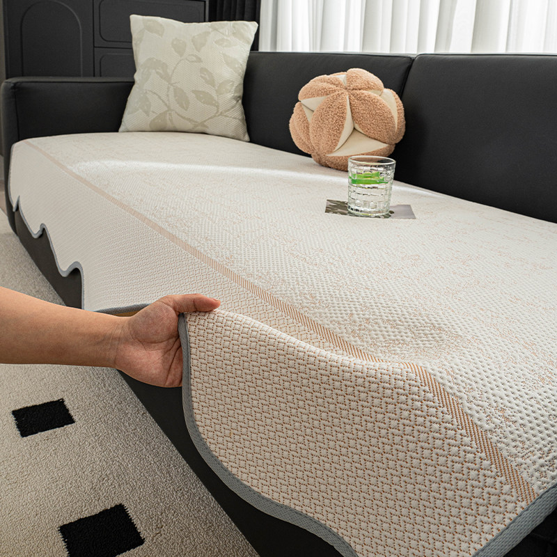 2025夏季新款冰丝凉席坐垫固定防滑垫小清新凉豆豆真皮沙发盖布巾,淘宝优惠券,粉丝福利购,淘宝优惠卷