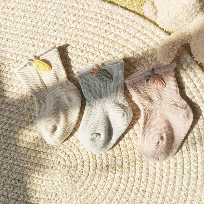 婴儿袜子春秋棉袜新生儿松口初生胖宝宝袜子无骨秋冬不勒腿纯白色,淘宝优惠券,粉丝福利购,淘宝优惠卷