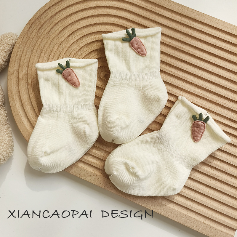 婴儿袜子春秋棉袜新生儿松口初生胖宝宝袜子无骨秋冬不勒腿纯白色,淘宝优惠券,粉丝福利购,淘宝优惠卷