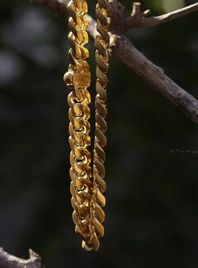 十亩珠宝黄金足金手链定制古巴链专属定制大小重量个性DIY定制