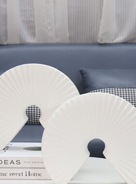 现代简约创意扇形树脂摆件售楼部样板间客厅桌面家居软装饰品摆设