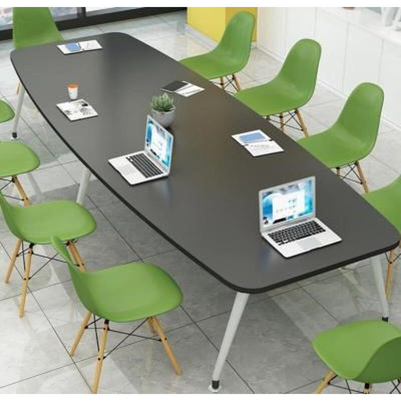 办公会议桌洽谈桌8把椅子承重结实桌椅组合舒适组合绿色椅子防水