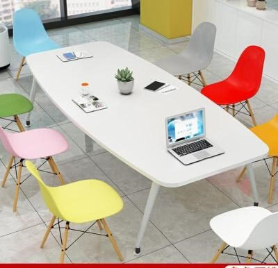 办公会议桌洽谈桌8把椅子承重结实桌椅组合舒适组合绿色椅子防水