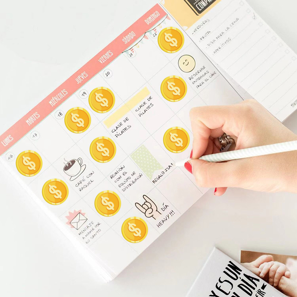 1000贴金钱小金币卷卷贴亮闪闪钱币发财财迷小贴画diy桌面手账本,淘宝优惠券,粉丝福利购,淘宝优惠卷