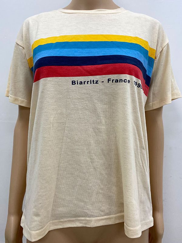 女装短袖T恤宽松韩版潮港味夏打底衫 Women's round neck T-shirt